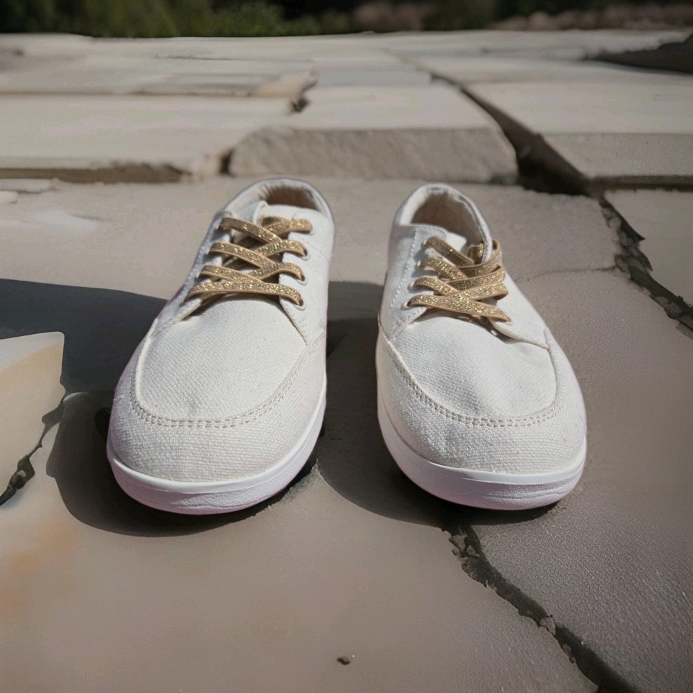 Sanuk Lido‎ Lite Glam Sparkle Women's Cream Size 7 - Picture 4 of 10